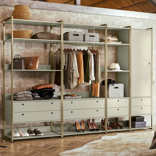 Closet Industrial 1 Porta 8 Gavetas Off White 17516 - Olivar