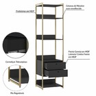 Closet Industrial 1 Porta 8 Gavetas Preto 17516 - Olivar Móve