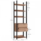 Closet Industrial 2 Gavetas 4 Prateleiras Preto/solanum - Fos