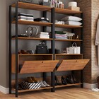 Closet Jade 2 Portas Basculantes 6 Prateleiras Pinho/preto -