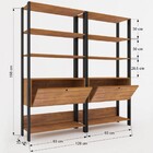 Closet Jade 2 Portas Basculantes 6 Prateleiras Pinho/preto -