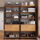 Closet Jade 2 Portas Basculantes 6 Prateleiras Pinho/preto -