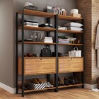 Closet Jade 2 Portas Basculantes 6 Prateleiras Pinho/preto -