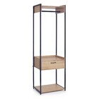 Closet Industrial 200x65x45cm Madeira e Aço Mel com Puxadores Bemfixa