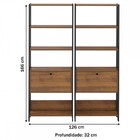 Closet Match 2 Portas 6 Prateleiras Pinho/preto - Artely