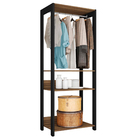 Closet Aberto 1,83mx72,8x45,2cm MDP Mel e Preto Sky Caemmun