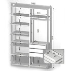 Closet Modelado C/ 3 Gavetas E 1 Cabideiro Clothes 9008 – Be