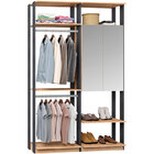 Closet Modulado 1 Armário C/ Espelho E 2 Cabideiros Clothes 9