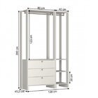 Closet Modulado 2 Peças 2 Cabideiros 3 Gavetas E 4 Nichos Yes