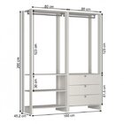 Closet Modulado 2 Peças Com 2 Cabideiros 3 Gavetas E 4 Nichos