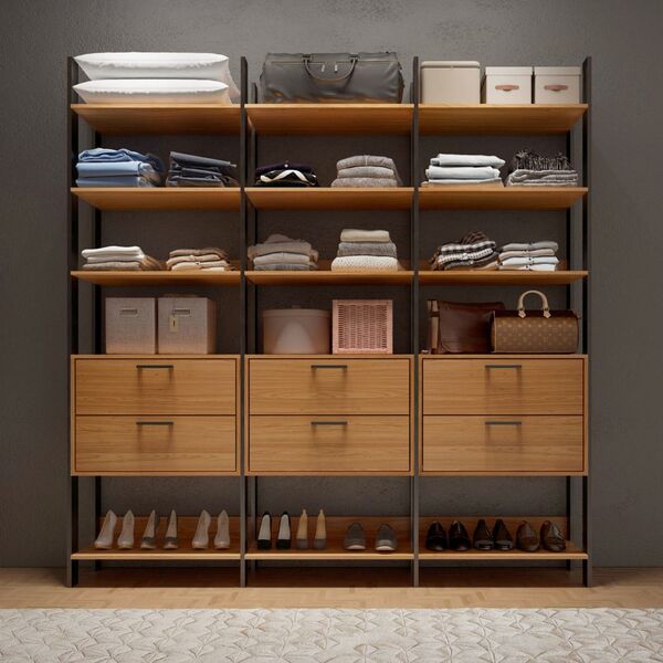 Closet Modulado 3pc 2 17m 6 Gavetas E Prateleiras Tw405 Prade