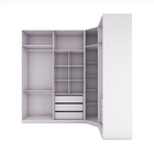 Closet Modulado Aberto "L" Completo com Cabideiro Gaveteiro e Nicho Branco 236cm Prime Luciane