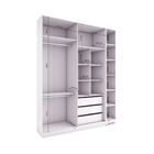 Closet Modulado Aberto Completo com Cabideiro Gaveteiro e Nicho Branco 236x200x54,5cm Prime Luciane