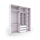 Closet Modulado Aberto Completo com Cabideiro Gaveteiro e Nicho Branco 236x200x54,5cm Prime Luciane