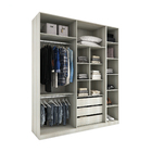 Closet Modulado Aberto Completo com Cabideiro Gaveteiro e Nicho Legno Crema 236x200x54,5cm Prime Luciane