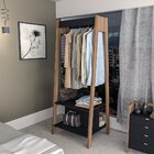 Closet Modulado Arara Com 2 Prateleiras Appunto Preto/castanho