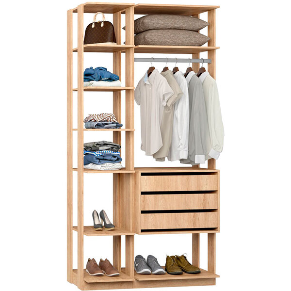 Closet Modulado C/ 3 Gavetas Clothes 9004 - Be Mobiliário - C