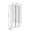 Closet Modulado Completo com Cabideiro Gaveteiro Nicho e Porta Dobradiça Espelhada Branco 236x120,7x54,5cm Prime Luciane