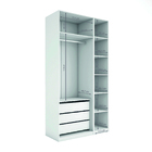 Closet Modulado Completo com Cabideiro Gaveteiro Nicho e Porta Dobradiça Reflecta Branco 236x120,7x54,5cm Prime Luciane