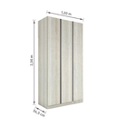 Closet Modulado Completo com Cabideiro Gaveteiro Nicho e Porta Dobradiça Legno Crema 236x120,7x54,5cm Prime Luciane