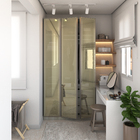 Closet Modulado Completo com Cabideiro Gaveteiro Nicho e Porta Dobradiça Reflecta Legno 236x120,7x54,5cm Prime Luciane