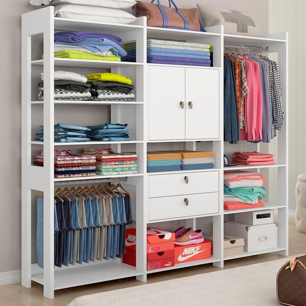 Closet Modulado Elora Ma110 C/prateleiras Branco - Moveis Ara