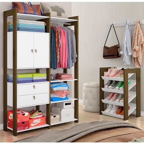 Closet Modulado Elora Ma510 C/ Sapateira Branco/ Cedro - Move