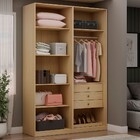 Closet Modulado Infinity 3 Gavetas 5 Prateleiras Savana - Gen