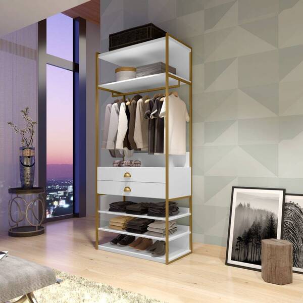 Closet Modulado Sanfer 5 Prat 2 Gav - Dourado/branco