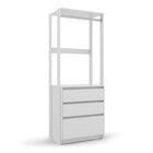Closet Modular 3 Gavetas 182x70cm Verona Branco