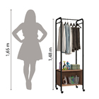 Closet Módulo Guarda Roupas Aberto Solteiro E Arara Multiuso