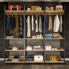 Closet Moscow 12 Prateleiras 100% Mdf Freijó/preto Fosco - Pa