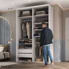 Closet Solteiro 100% Mdf 139,5cm 2 Gavetas Moutier Branco