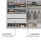 Closet Solteiro 100% Mdf 139,5cm 2 Gavetas Moutier Branco
