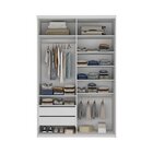 Closet Solteiro 100% Mdf 139,5cm 2 Gavetas Moutier Branco