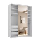 Closet Solteiro 100% Mdf 139cm Com 1 Porta Espelho 3 Gavetas