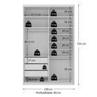 Closet Solteiro 100% Mdf 139cm Com 1 Porta Espelho 3 Gavetas