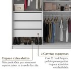 Closet Solteiro 100% Mdf 139cm Com 1 Porta Espelho 3 Gavetas