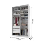 Closet Solteiro 100% Mdf Bp 139,5cm 3 Gavetas Sion Branco
