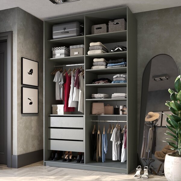 Closet Solteiro 100% Mdf Bp 139,5cm 3 Gavetas Sion Urbi
