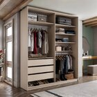 Closet Solteiro 100% Mdf Bp 159,5cm 3 Gavetas Monreale Bege