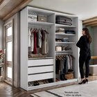 Closet Solteiro 100% Mdf Bp 159,5cm 3 Gavetas Monreale Branco