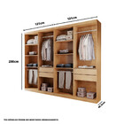 Closet Solteiro Hera Premium 4 Gavetas 8 Prateleiras Mdp Rufa