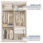 Closet Solteiro Sem Portas 2 Gavetas Júlia Yescasa Branco