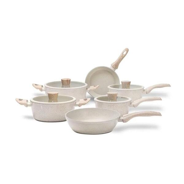 Cnj. Brinox Panelas 6 Pçs Cer. Life Sirius C/indução Vanilla