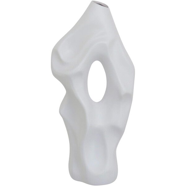 Coacoa Vaso Decorativo Enfeite 37x17x10cm Cerâmica Branco