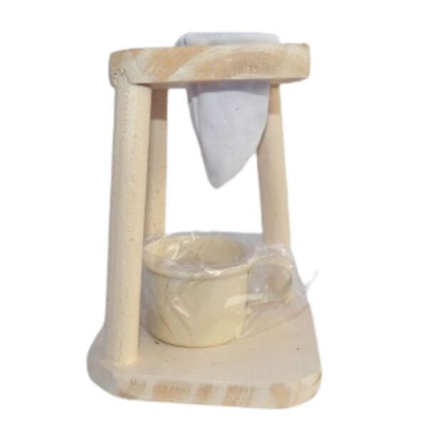 Coador De Café Individual Bege Com Suporte Para Xicara Luxo