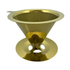 Coador Filtro Para Café Reutilizável Inox Dourado Fineza