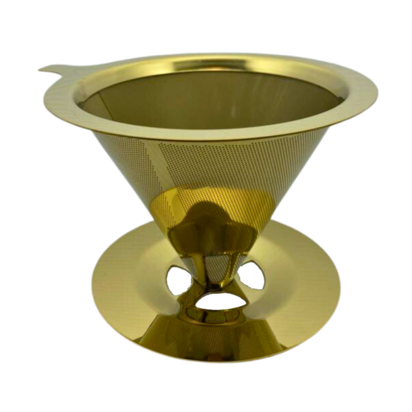 Coador Filtro Para Café Reutilizável Inox Dourado Fineza