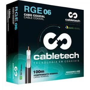 Coaxial Rge 06 60% Branco Rolo 100m Cabletech | Leroy Merlin